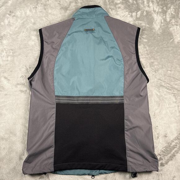 Vintage Nike Y2K Retro Reflective Green/Gray Zip Up Vest Kids Size L - Picture 3 of 7